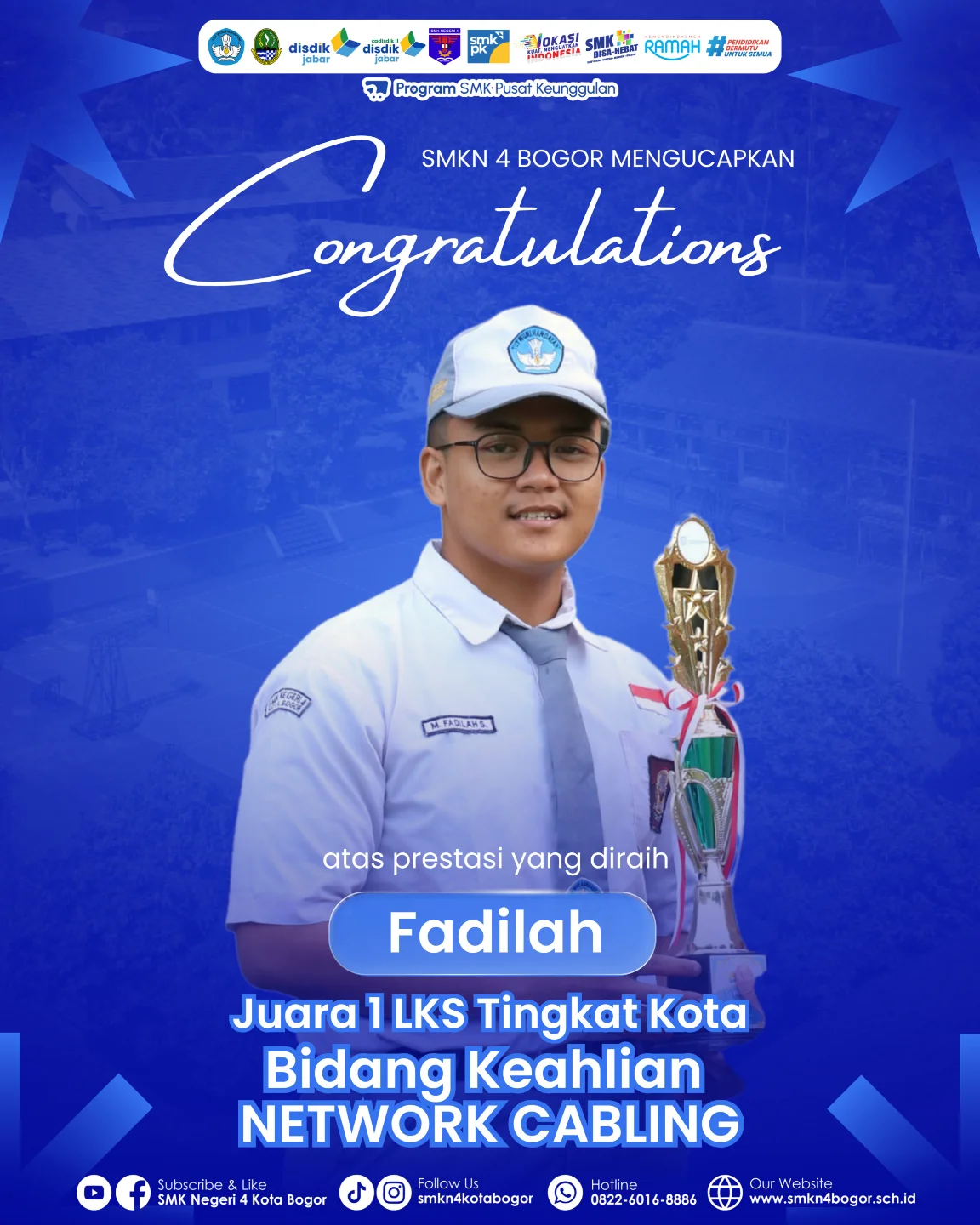 Juara 1 LKS Tingkat Kota Bidang Keahlian NETWORK CABLING